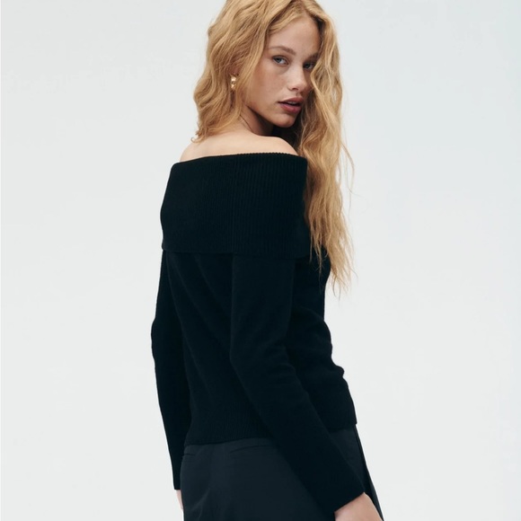 NWT NAADAM Cashmere Off The Shoulder Sweater - Picture 5 of 11